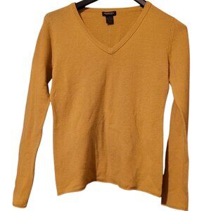 Philosophy Dane Lewis Cashmere Sweater Mustard Yellow V-Neck Size Medium